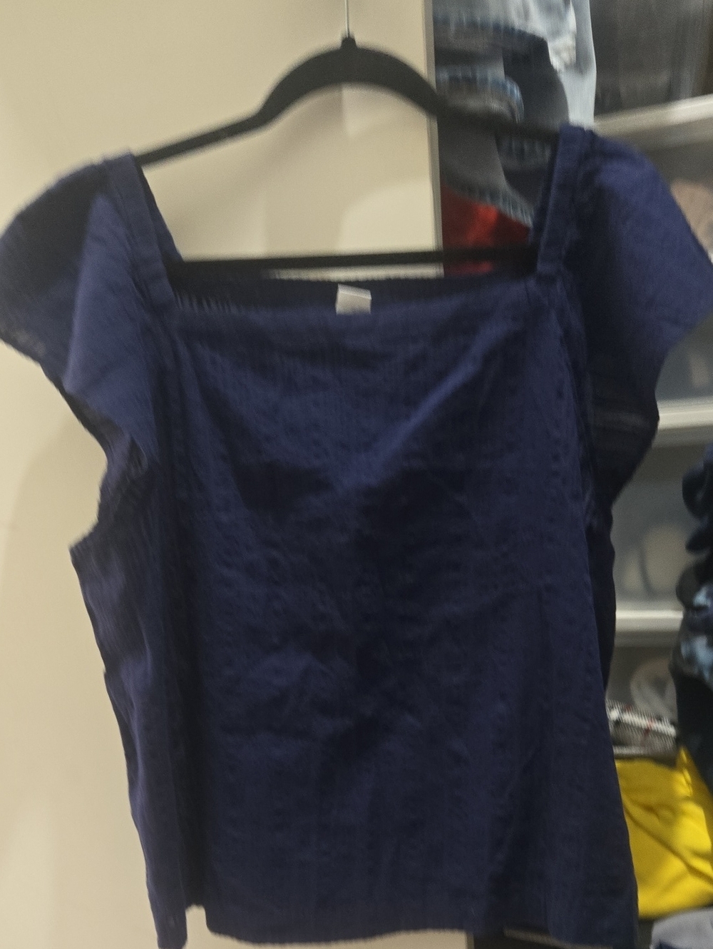 Gap Women Square-Neck Top, Size L, Navy Blue